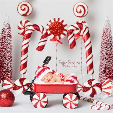 Christmas Digital Backdrop Candy Cane Download Newborn - Etsy