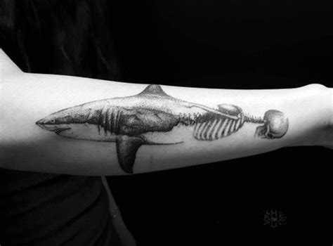 Hammerhead Shark Skeleton Tattoo