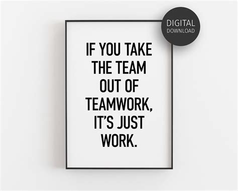 Teamwork Quote Printable, Teamwork Poster, Downloadable Print, Bold Printable Art, Modern Wall ...