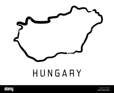 Hungary map outline - smooth country shape map vector Stock Vector Image & Art - Alamy