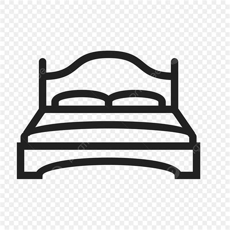 Bedding Clipart Hd PNG, Flat Bed, Bed Clipart Black And White, Double Bed, Flat Ui PNG Image For ...