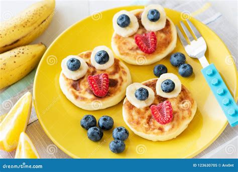 Funny Healthy Breakfast for Kids. Colorful Children Food Menu Stock Image - Image of nose ...