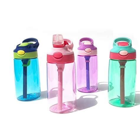 480ml Portable Children Kids Plastic BPA Free Water Bottle With Straw ...