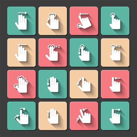 Hand touch gestures icons set 435819 Vector Art at Vecteezy