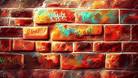 Premium Photo | Old brick wall with graffiti