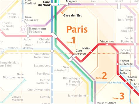 Paris Transportation Zone Map - Paris by Train