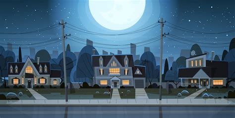 Background Cartoon House At Night - Gamer 4 Everbr