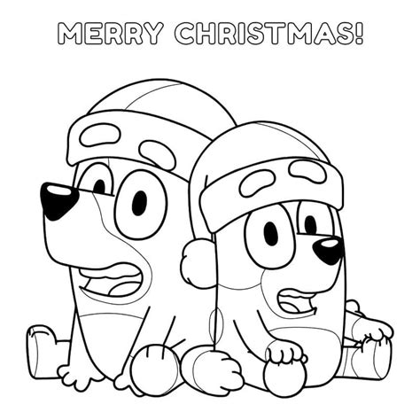 Merry Christmas Bluey coloring page - Download, Print or Color Online for Free