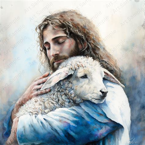 Christ the Shepherd Jesus and Lamb Jesus Painting Picture of Jesus Jesus Watercolor Jesus Art ...