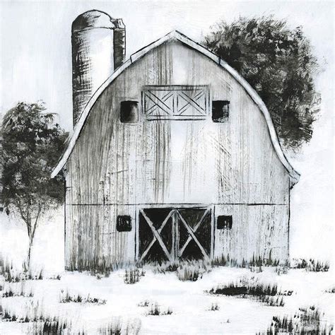 Black & White Barn I Canvas Art Print by Nan | iCanvas | Barn painting, Canvas art, Barn drawing