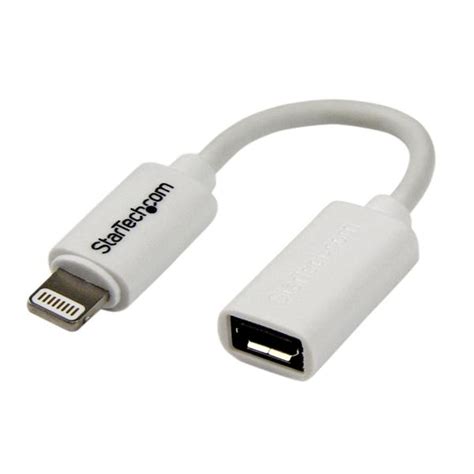 Micro USB to Lightning Dongle - White | USB Cables for Apple iPhone, iPod, iPad | StarTech.com