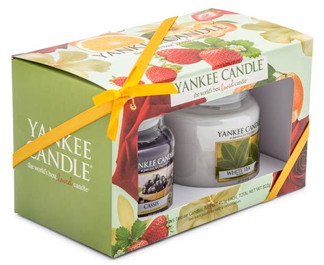 Yankee Candle Gift Set Medium Jar Candles 411g - Cassis/White Tea | eBay