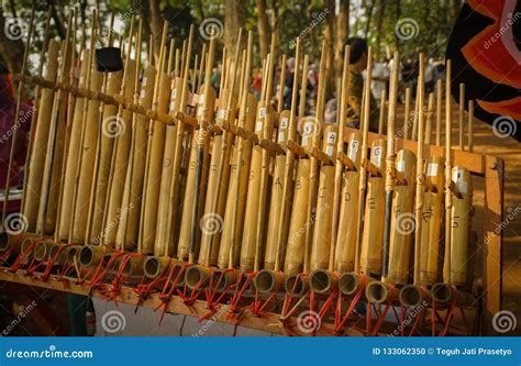 Angklung, Traditional Wood Music Instrument Played In West Java ...