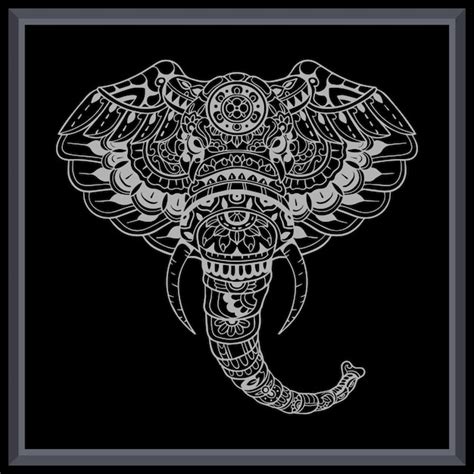 Premium Vector | Elephant head mandala arts isolated on black background