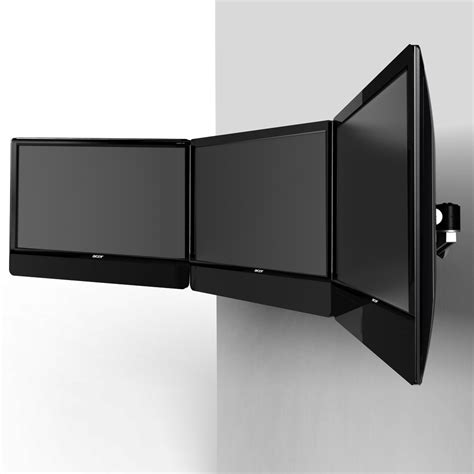 3 Monitor Wall Mount Low Profile w/ Spring Arm Quick Release