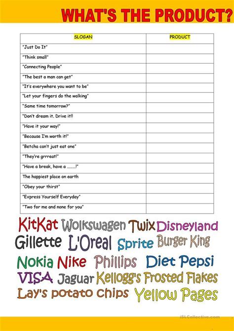 32 Advertising Slogans Worksheet Answers - support worksheet