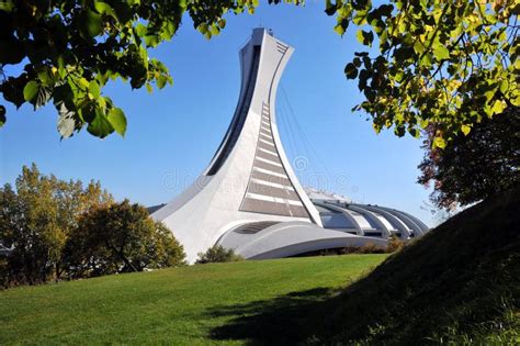 Montreal Olympic Stadium In Snow Editorial Stock Photo - Image of ...