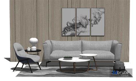 Sofa set Sketchup 3d model Sketchup Download Free 3dbrute