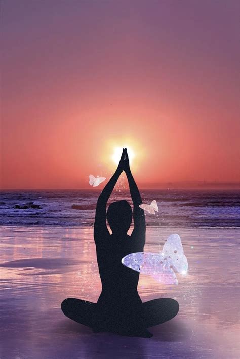 Yoga & mindfulness background, aesthetic sunrise view | free image by ...