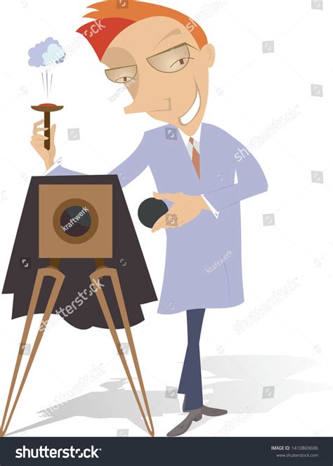 Smiling Photographer Illustration Cartoon Photographer Requests Stock Vector (Royalty Free ...