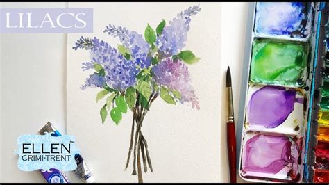 Easy Lilac Painting Watercolor/ Step by Step Tutorial for Beginners ...