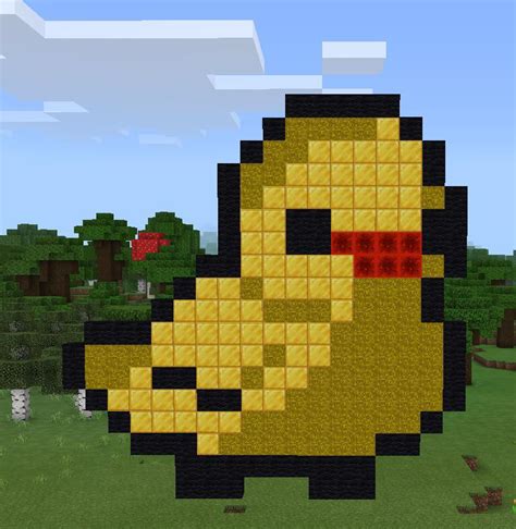 Made pixel art of a duck : Minecraft