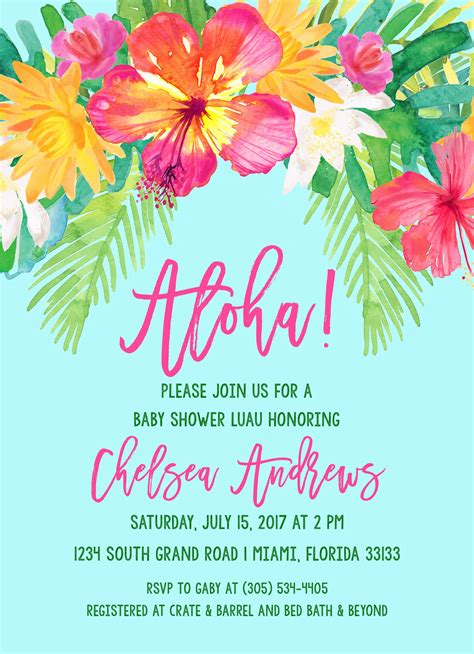 Free Printable Luau Baby Shower Invitations - Free Printable