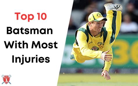 Top 10 Batsman With Most Injuries - Crictv4u