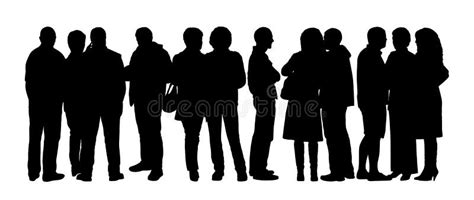 Large Group Of People Silhouettes Set 7 Stock Illustration - Illustration of diversity ...