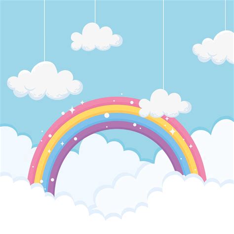 Cartoon sky with rainbow 2060428 Vector Art at Vecteezy