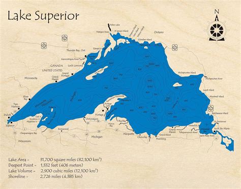 Lake Superior Depth Map – Verjaardag Vrouw 2020