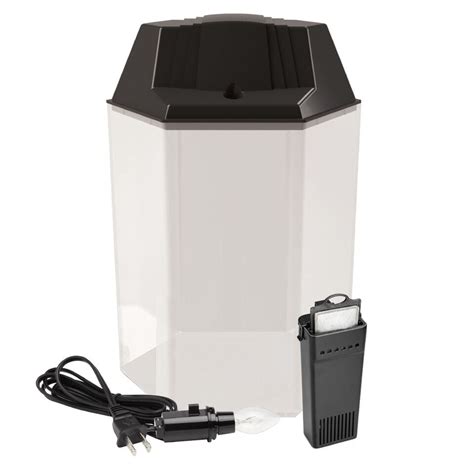 Hawkeye 1.6 Gallon Hexagon Freshwater Fish Aquarium Kit Internal Power Filter