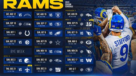 La Rams Schedule 2024 - Donia Garland