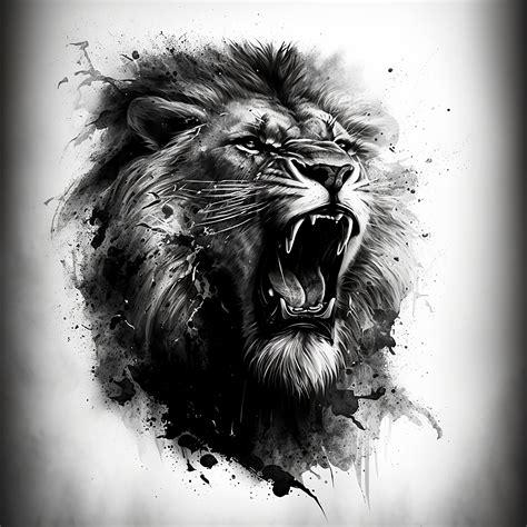 Roaring Lion Tattoo Stencil