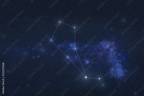 Bootes constellation stars in outer space. Bootes constellation lines. Elements of this image ...