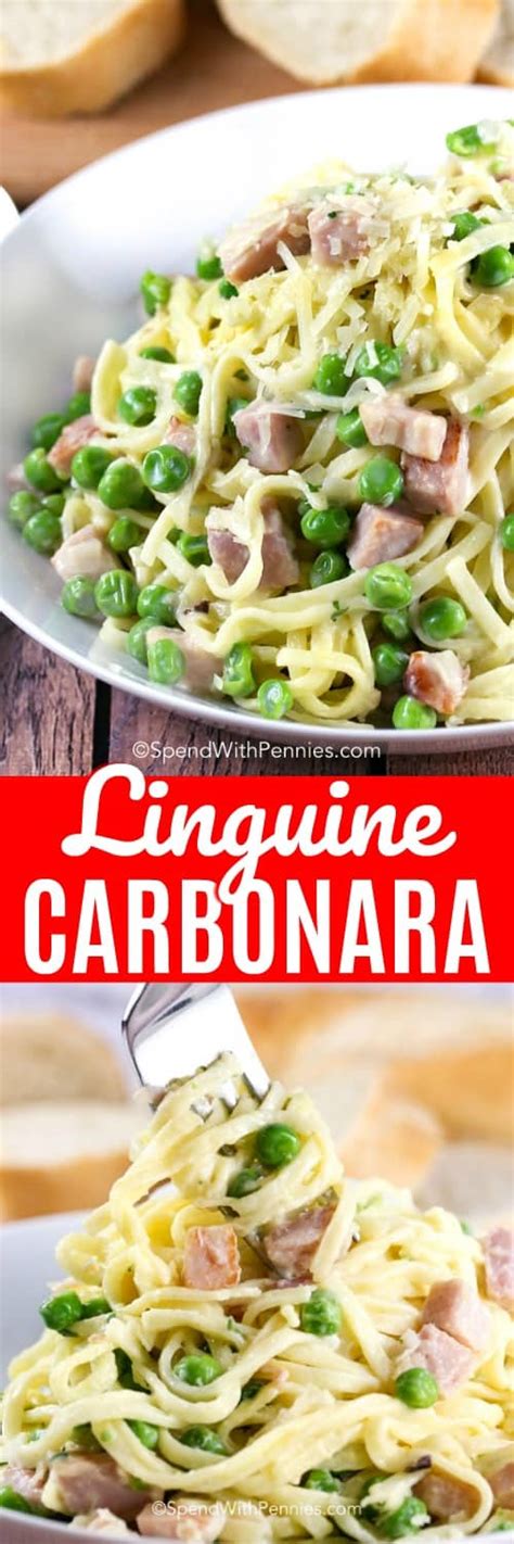 Linguine Carbonara {Ready in 15 Minutes!} - Spend With Pennies