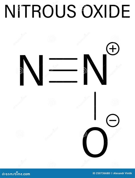 Nitrous Oxide Or NOS, Laughing Gas, N2O Molecule. Skeletal Formula ...