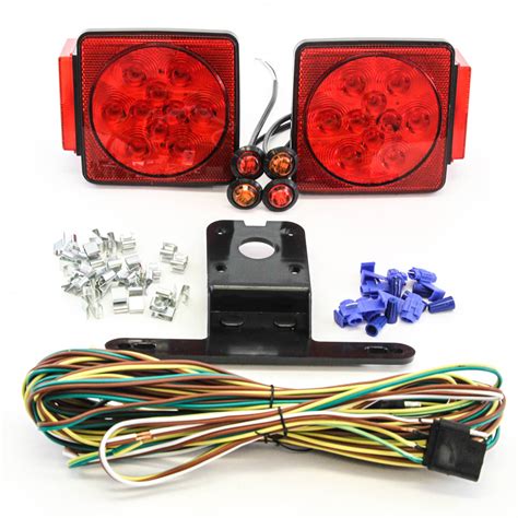 LED Submersible Square Light Kit Trailer 80 Inches- & 2 Red 2 Amber Side Marker Boat - Walmart ...