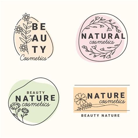 Colección de logotipos de cosméticos de la naturaleza | Vector Gratis