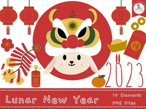 Lunar New Year Clipart Lunar New Year 2023 Chinese New Year Clipart Chinese New Year PNG Rabbit ...