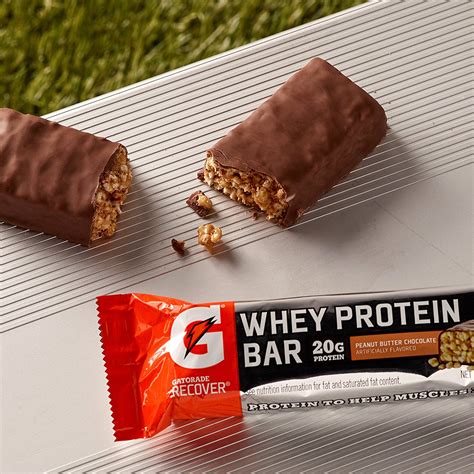 Gatorade Peanut Butter Chocolate Whey Protein Bars, 20g Protein, 6 Pack - Walmart.com