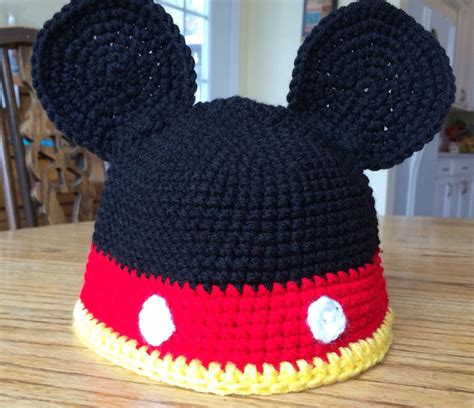 Crochet Mickey Mouse Hat Pattern Free This Crochet Mickey Mouse Hat Pattern Is Rated Easy So It ...