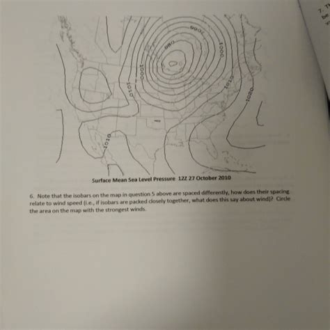 Solved 5. Isobars are lines of equal pressure and are | Chegg.com