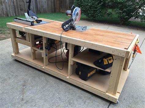 garage workbench ideas #Workbenches | Woodworking bench plans, Garage work bench, Mobile workbench