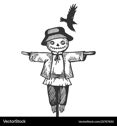 Simple Scarecrow Clip Art Black And White