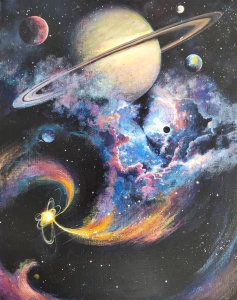 Maheen Shaukat Art | Space drawings, Galaxy painting, Space painting