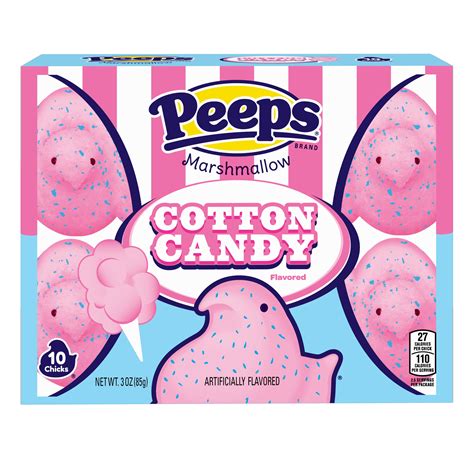 PEEPS, Cotton Candy Flavored Marshmallow Chicks Easter Candy, 10ct. (3.0 oz.) – Walmart ...