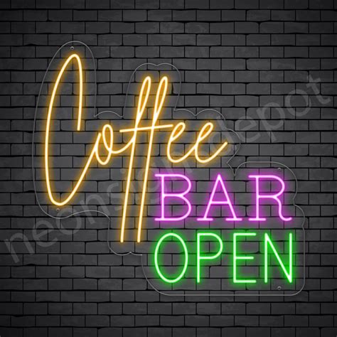 Coffee Neon Sign Coffee Bar Open - Neon Signs Depot