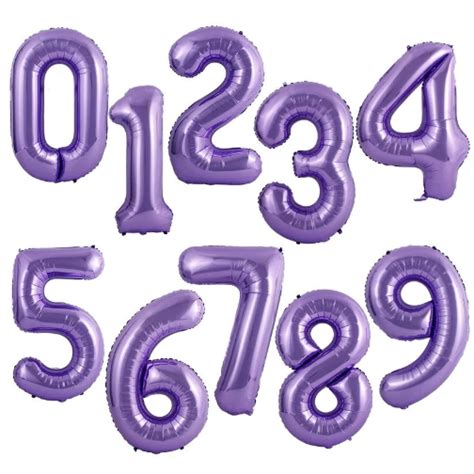 34" Purple 0-9 Number Foil Balloons | Balloon Warehouse™