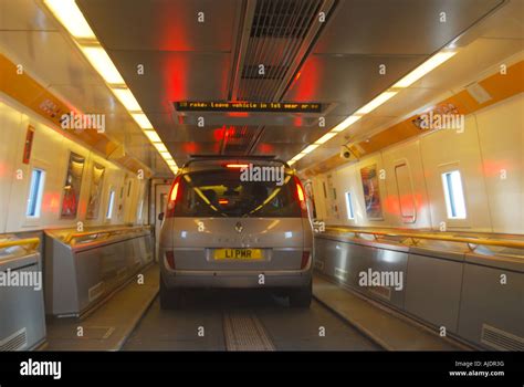 Eurostar Train interior with vehicle inside Stock Photo: 14706195 - Alamy